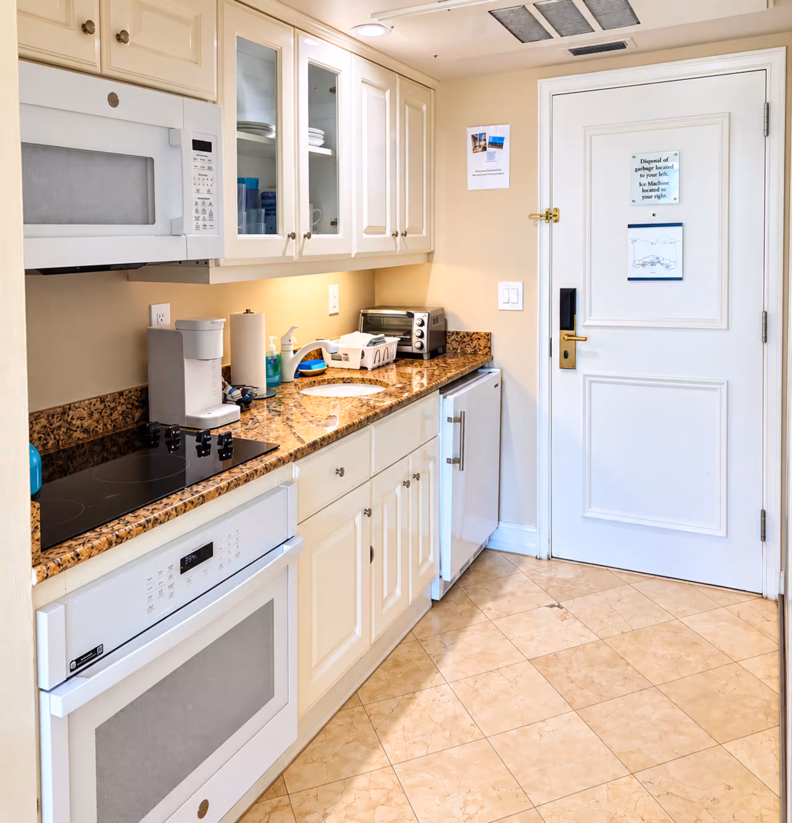 Fully stocked condo kitchen